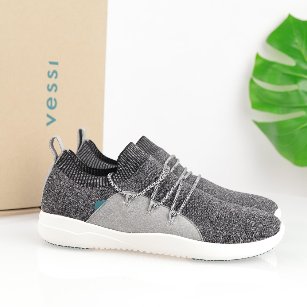 Vessi Womens Cityscape Classic Sneakers Size 9 Waterproof Gray Knit Comfort Shoe